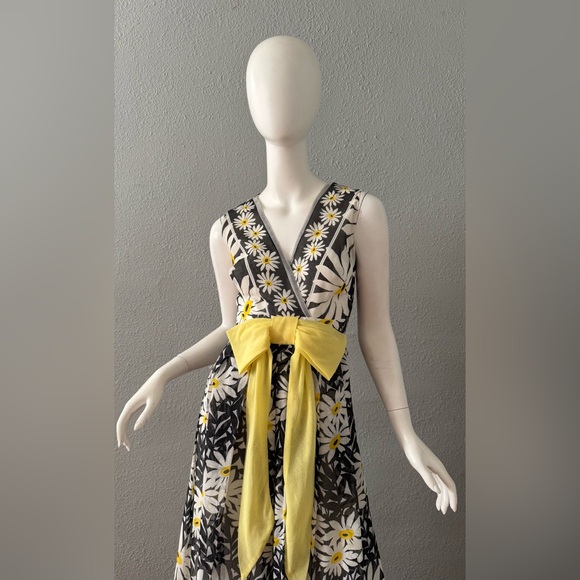 Vintage 60s 70s Mod Daisy Floral Hippie Maxi Party Dress XXS - Picture 3 of 14